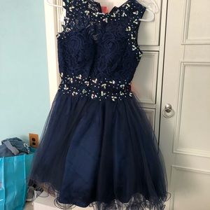 Navy blue short prom/ formal dress